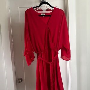 Andrée Belted Red Cocktail Dress